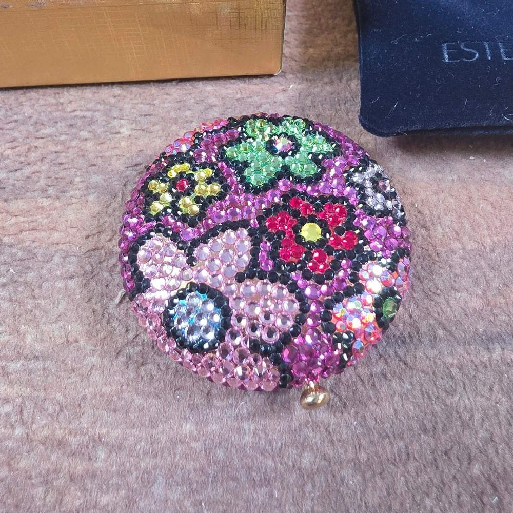 Estee Lauder Powder Compact Womens OS Multicolor Good Floral Crystal Garden